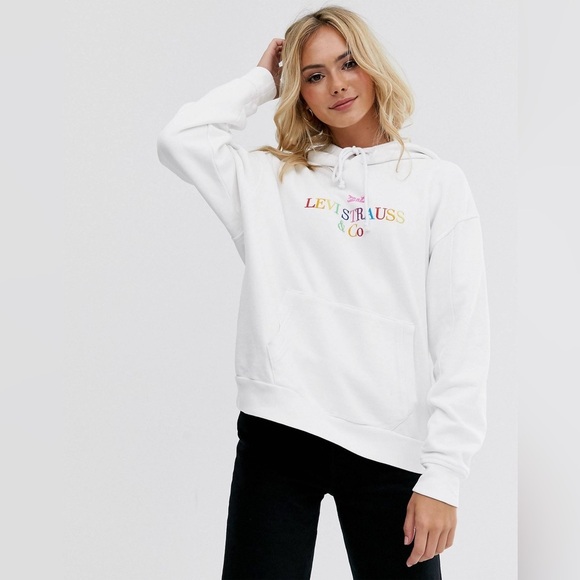 Levi's Unbasic 90's hoodie Logo Rainbow pullover Outerwear Graphic Streetwear - Picture 7 of 15